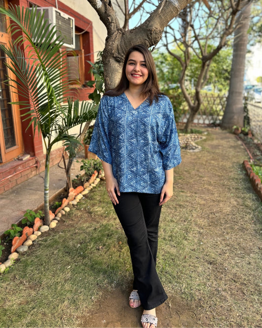 Indigo Satin top