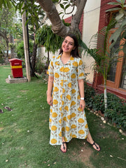 Indowestern Flower collar dress