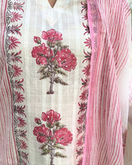 Pink Handblock Full suit set