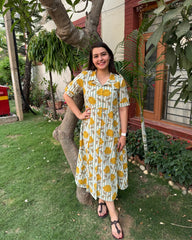 Indowestern Flower collar dress