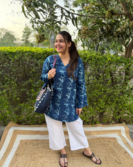 Indigo Western short kurti