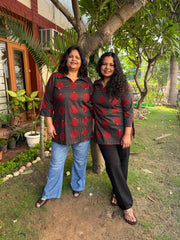 Black circle dotted short kurti