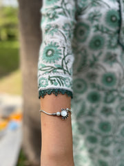 Sea Green floral handblock full suit set
