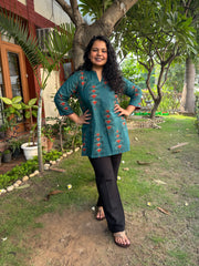 Peacock abstract short kurti