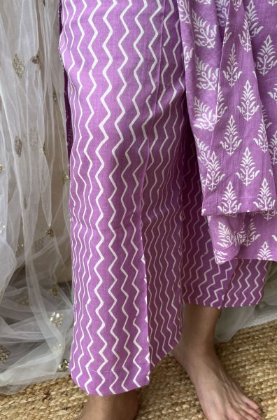 Lavender Zig Zag Palazzo - MYSANSKRITAM