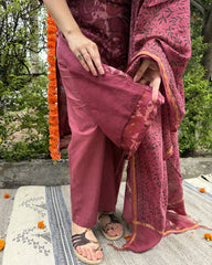 Pink Ambi Chanderi full suit set