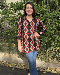 Rang Mahal Diamond collar short Kurti
