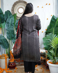 Black lines Modal Kurta Dupatta Set