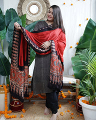 Black lines Modal Kurta Dupatta Set