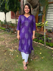Purple Buta Kurta With Lining by Sanskritam