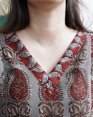 Grey Ambi aline chanderi kurta