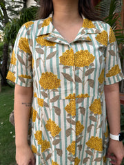 Indowestern Flower collar dress
