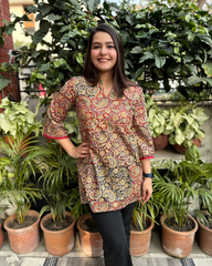 Kalamkari print short kurti