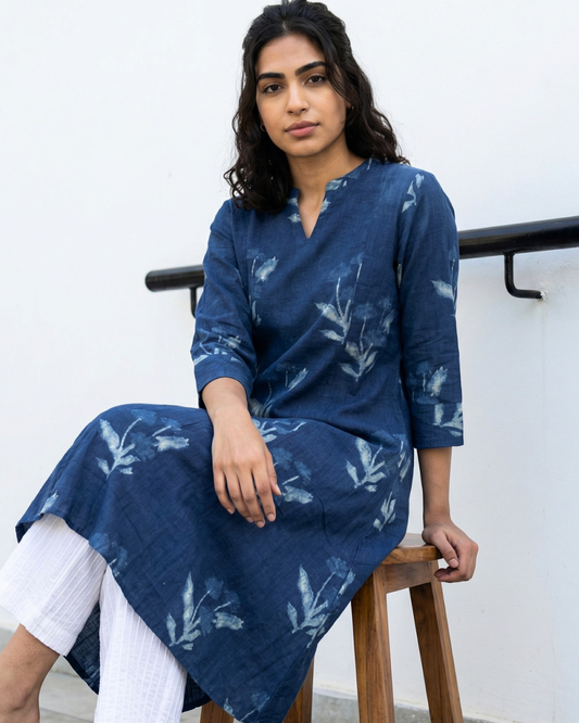 Indigo Slub Aline Kurta