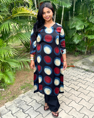 Black circle modal kurta