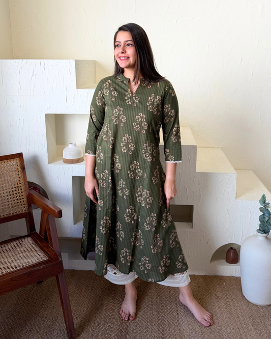 Mehendi Green Aline Kurta
