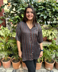 Premium black lines Modal silk Shirt