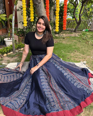 2 Print Kali skirt (Indigo)