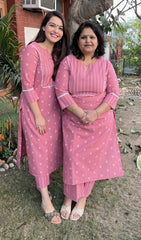 Pink Buti Kurta Only - MYSANSKRITAM