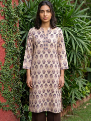 Beige ban neck kurta