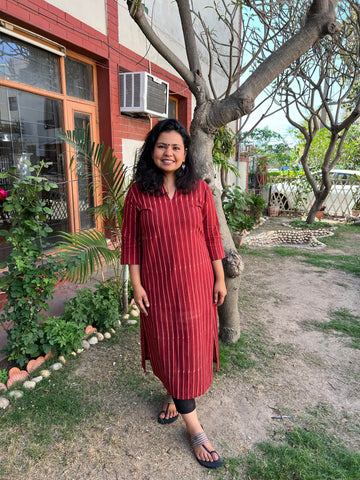 Maroon Lines Kurti