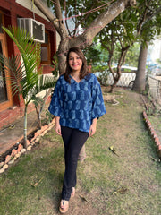 Indigo Leaf Top - MYSANSKRITAM