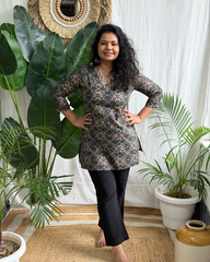 black designer short kurti