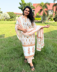 Kesari Handblock print suit set