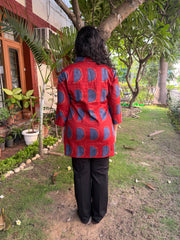 Maroon circle short kurti