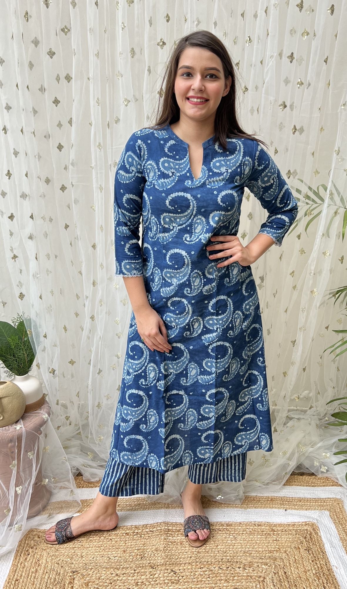 Indigo Ambi Kurta Pant Set