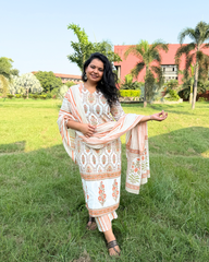 Kesari Handblock print suit set