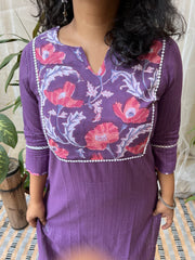 Purple Yoke Basic Kurta