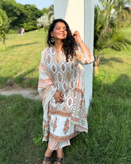 Kesari Handblock print suit set