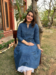 Indigo Basic Aline kurta with Pocket