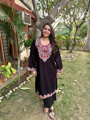 Black embroidered Phiran (Loose fitting)