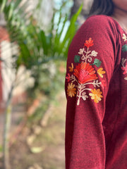 Maroon Phiran style Short kurti