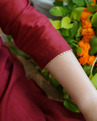 Maroon Textured Chanderi Aline kurta