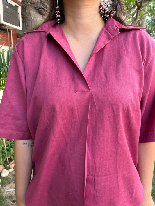Onion Pink Solid Top - MYSANSKRITAM