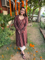 Cocacola buta Chudi sleeve kurta - MYSANSKRITAM