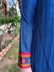 Indigo textured Woollen kurta