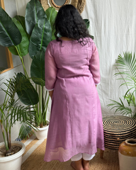 Lavender Buti Mulmul Chanderi Kurta Dupatta Set