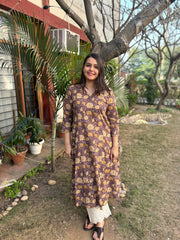 Light purple floral Aline Kurta