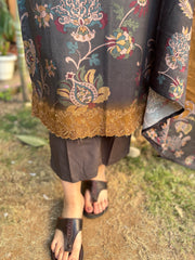 Grey Floral Spun suit set