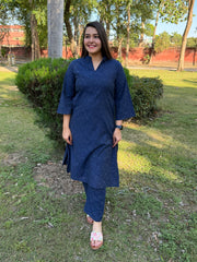Indigo HANDLOOM IKKAT coord set