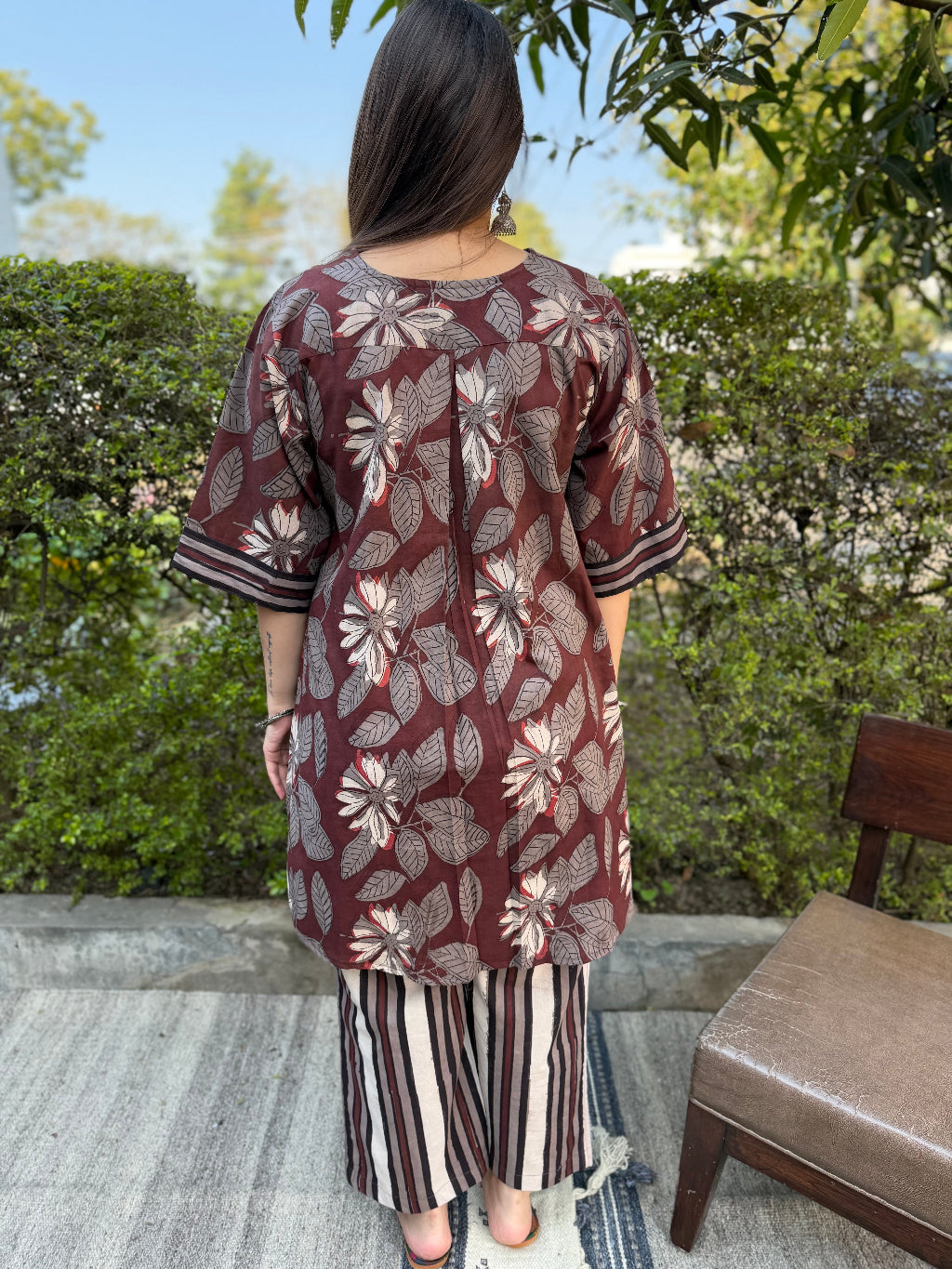 Mud Rose Coord Set from the back by MySanskritam