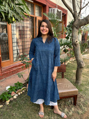 Indigo Basic Aline kurta with Pocket