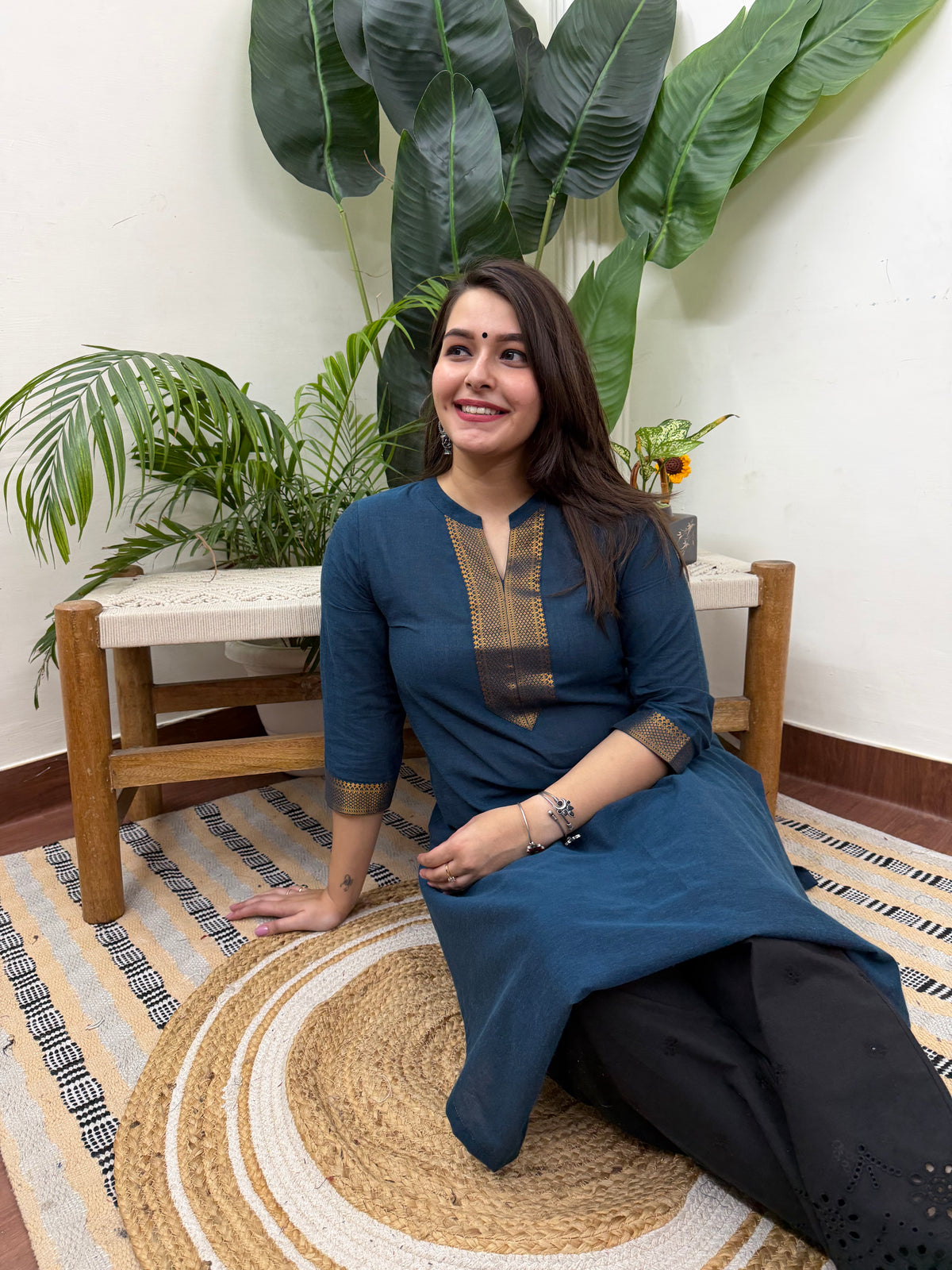 Peacock Narayanpeth border kurti
