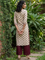 Cream barfi kurta