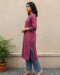 Ruby Red cotton kurta