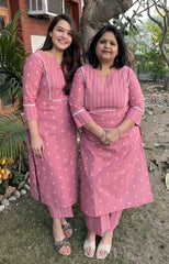 Pink Buti Kurta Only - MYSANSKRITAM